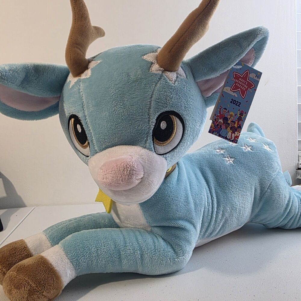 Macys Thanksgiving Day Parade TIPTOE Blue Reindeer Plush 21” Stuffed Animal 2022
